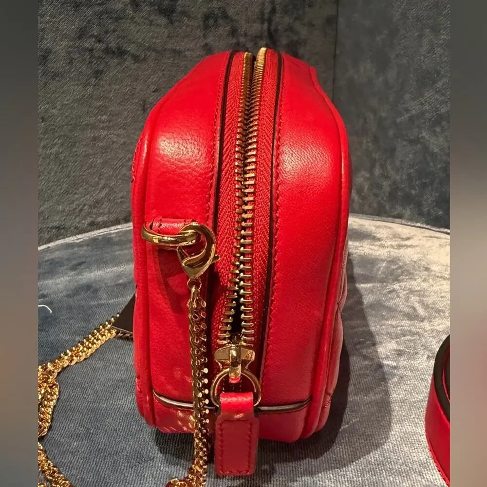 Versace Red Medusa Quilted Leather Crossbody Camera Bag/belt bag
